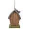 10" Brown & Green Hanging Birdhouse With Butterflies Outdoor Garden Décor